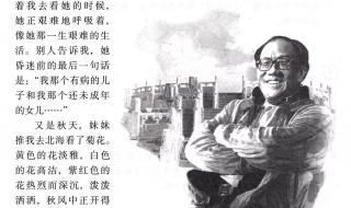 秋天的怀念写作背景 秋天的怀念写作背景